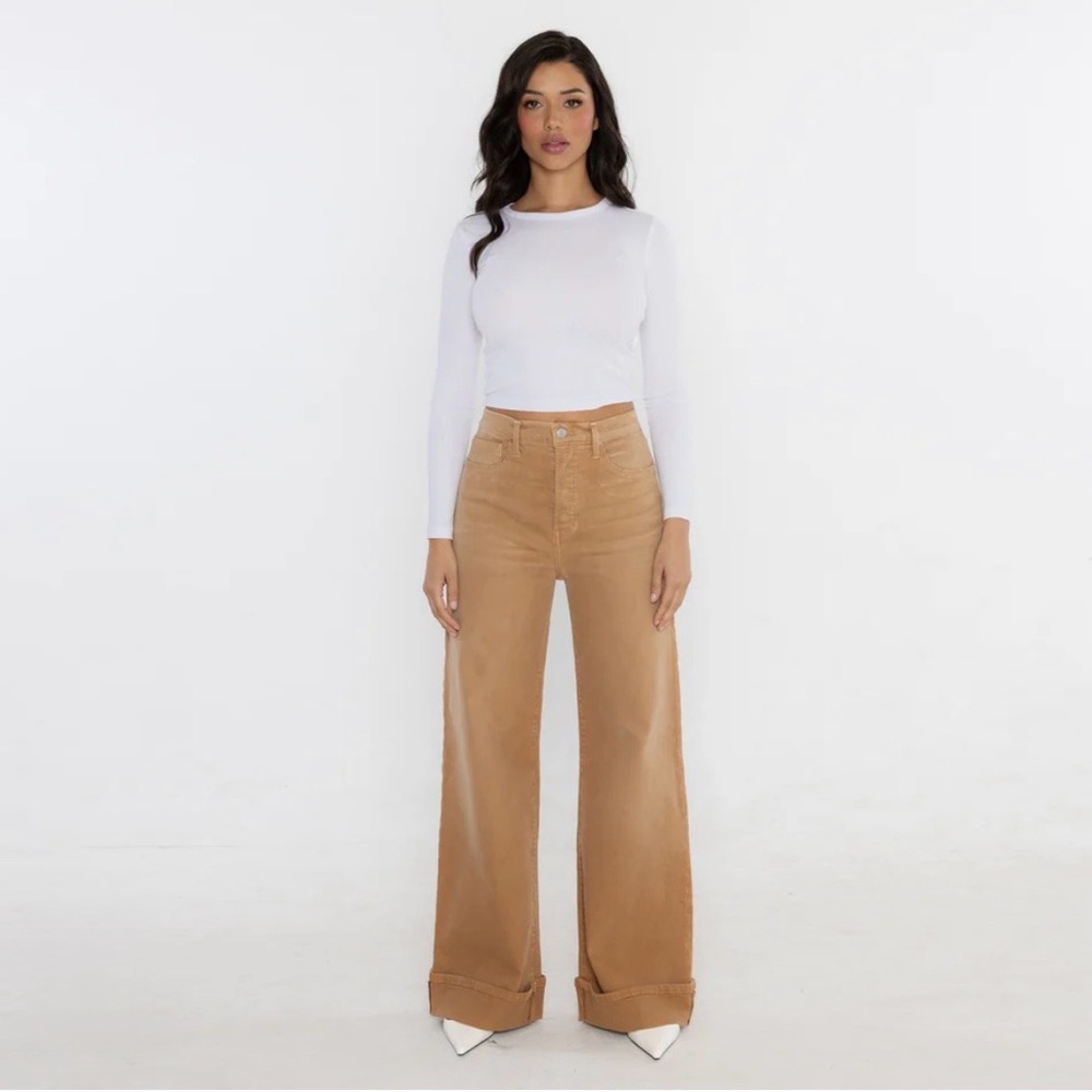 Rudes Denim The Adeline Cuffed Wide Leg Jean